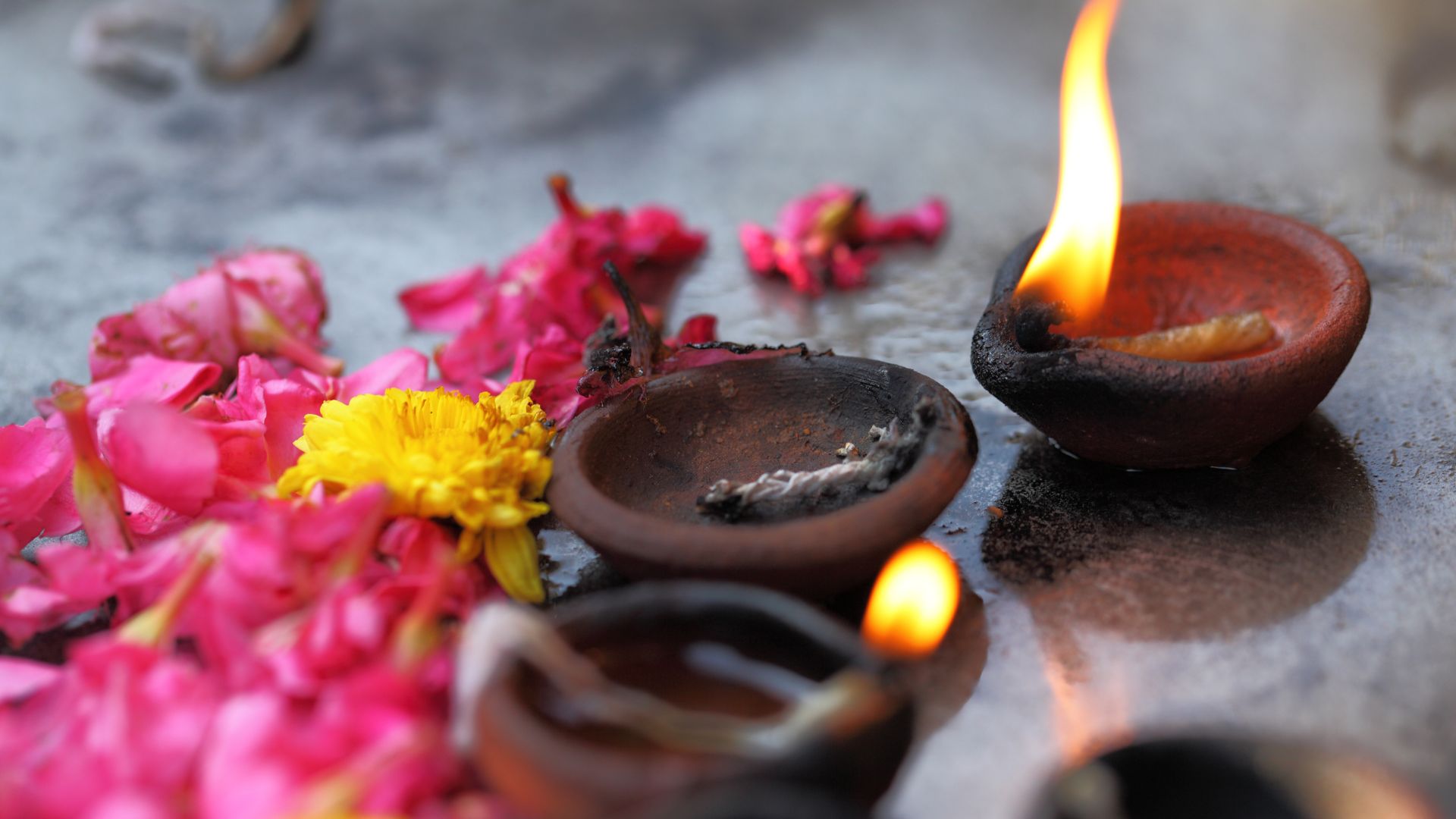 burning oil in pots