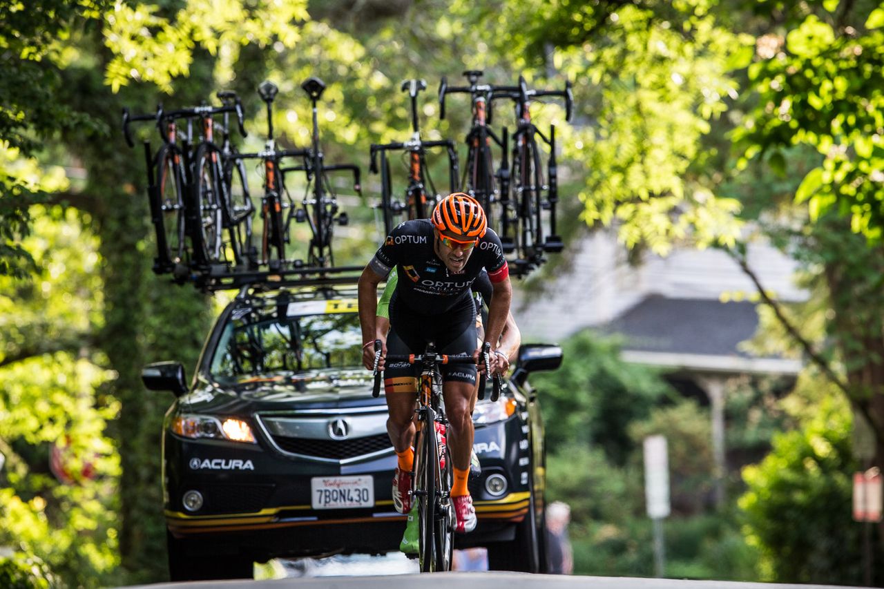 Jesse Anthony (Optum) tries to fight his way back to the breakaway.