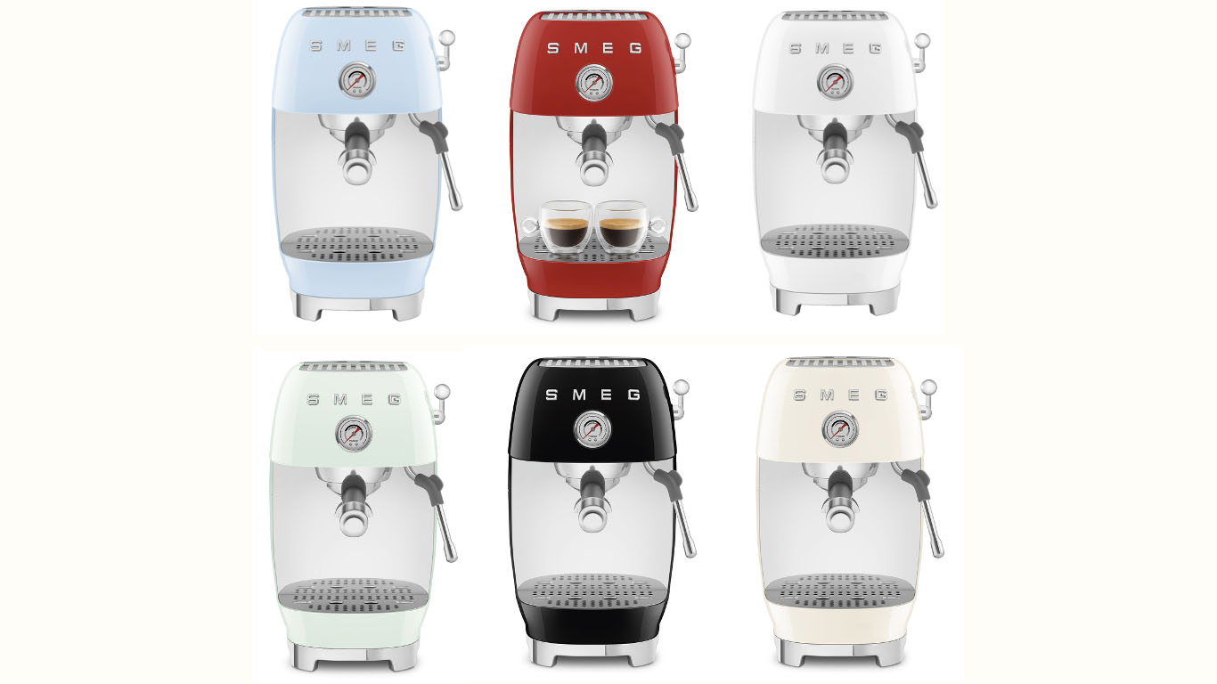 Smeg ECF03 coffee machine in six colors