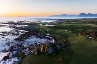 The 1st hole at Lofoten Links