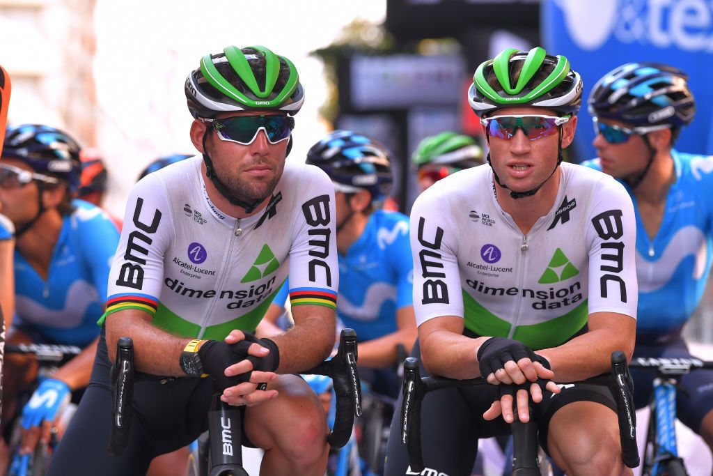 Mark Renshaw (right) with Dimension Data teammate Mark Cavendish