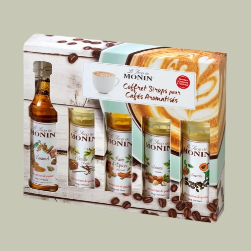 MONIN, Flavoured Coffee Syrups Sampler Set 5 X 50ml
