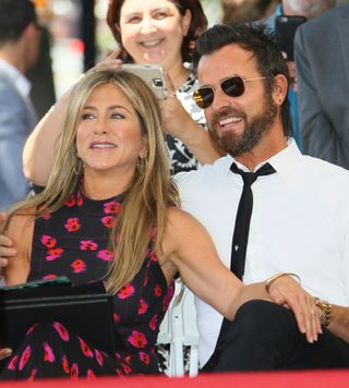 Jennifer Aniston and Justin Theroux at a Hollywood Walk of Fame ceremony