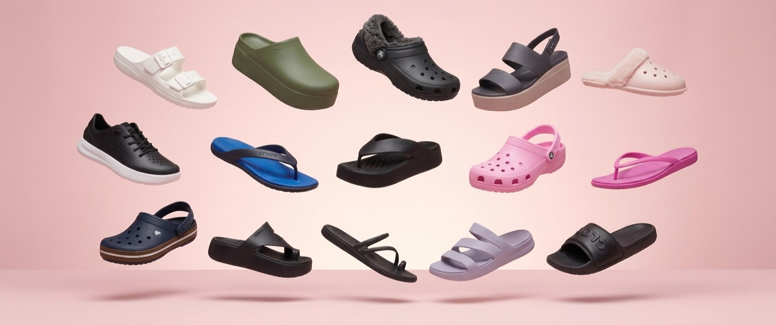 Crocs on pastel background