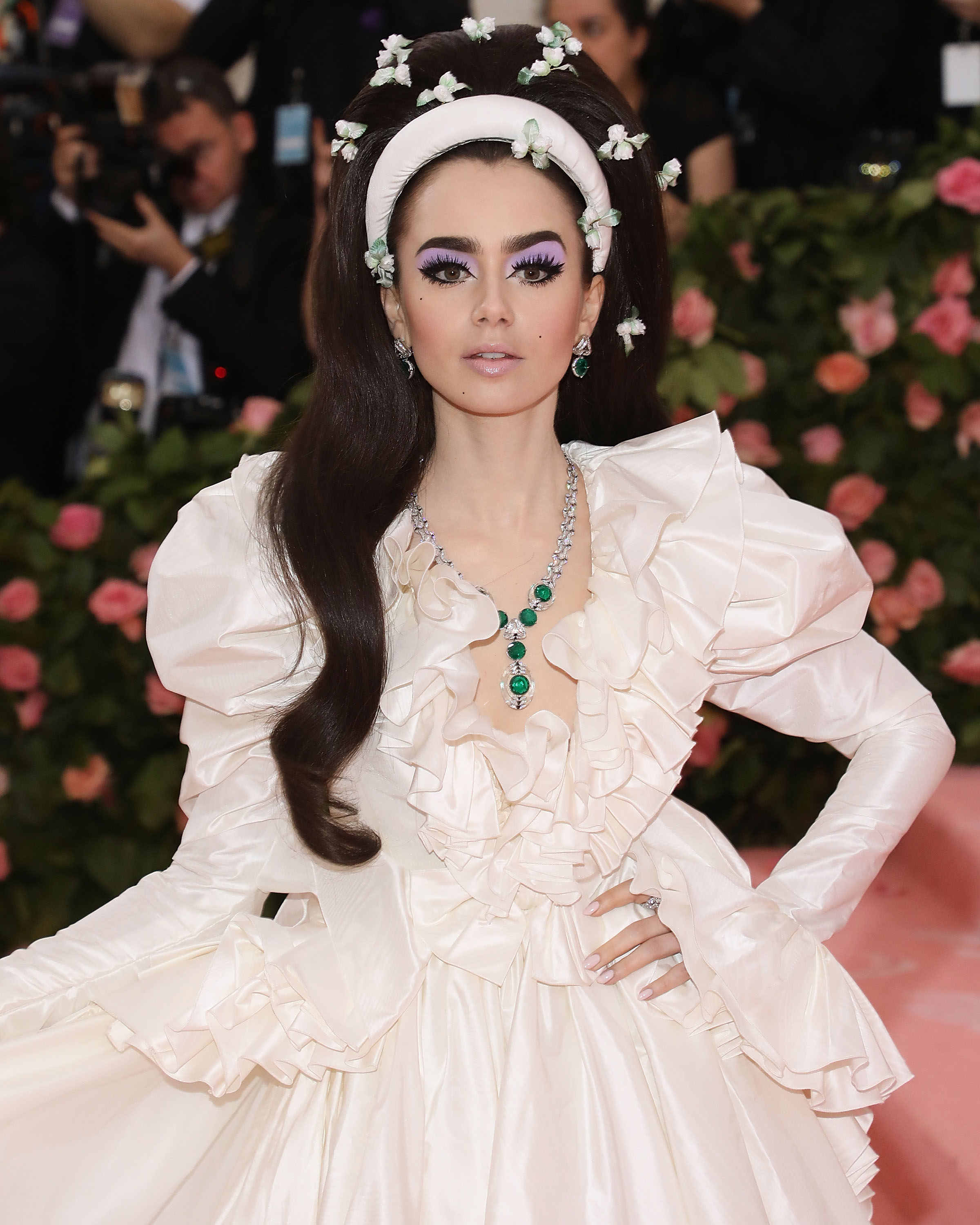 Lily Collins attends the 2019 Met Gala celebrating "Camp: Notes on Fashion" at The Metropolitan Museum of Art on May 6, 2019 in New York City.