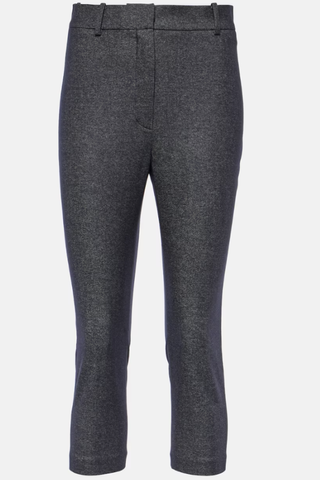High-Rise Wool and Cotton Cropped Pants