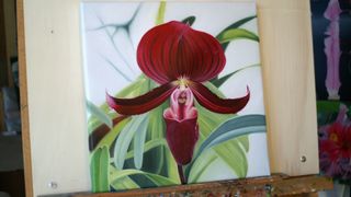 Oil Painting of an orchid