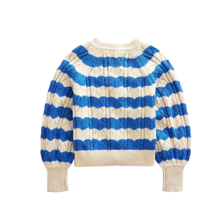 Boden blue and white stripe jumper, as seen in Princess Charlotte's birthday portrait 