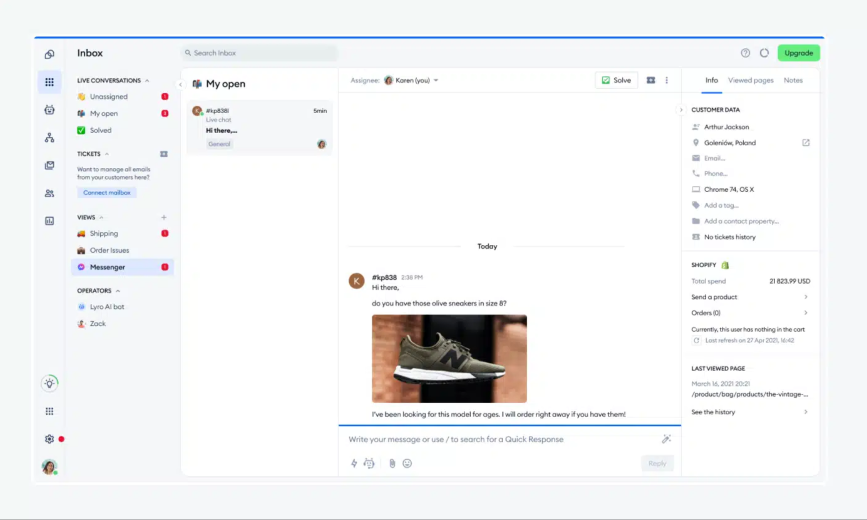 Tidio interface