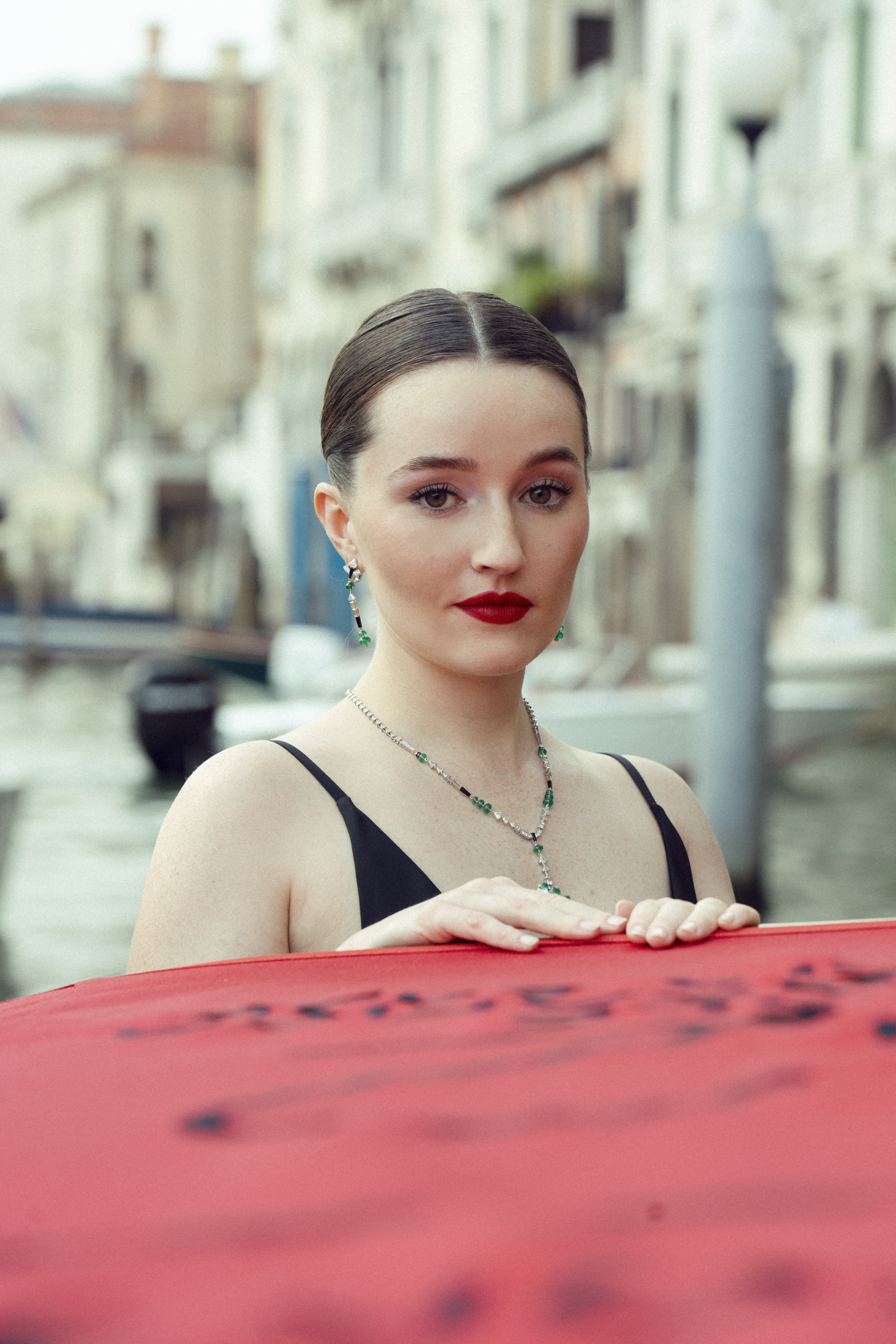Kaitlyn Dever gets ready for the 2025 Venice Film Festival wearing Armani