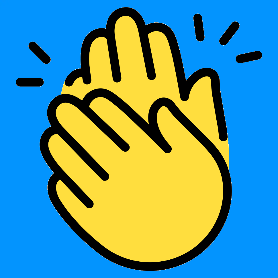 Clapping hands, congratulate, appreciation Cute Cartoon Hand Logo Icons yellow color, Chubby finger emoji sticker sign symbol, editable stroke. - stock illustrationClapping hands, congratulate, appreciation Cute Cartoon Hand Logo Icons yellow color, Chubby finger emoji sticker sign symbol, editable stroke.