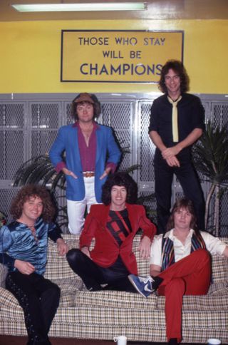 Winning, the band backstage at Joe Louis Arena, Detroit in 1981