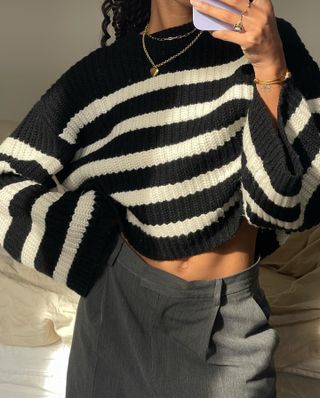 Amaka Hamelijnck 30 Striped Pieces to Buy Now and Wear Forever Black White Stripe Sweater