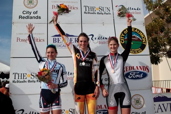 The womens podium after the crit.