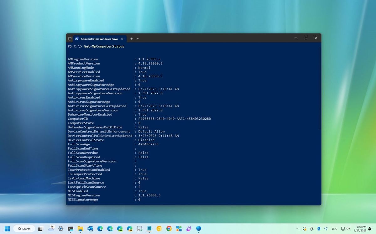 Defender Antivirus PowerShell commands