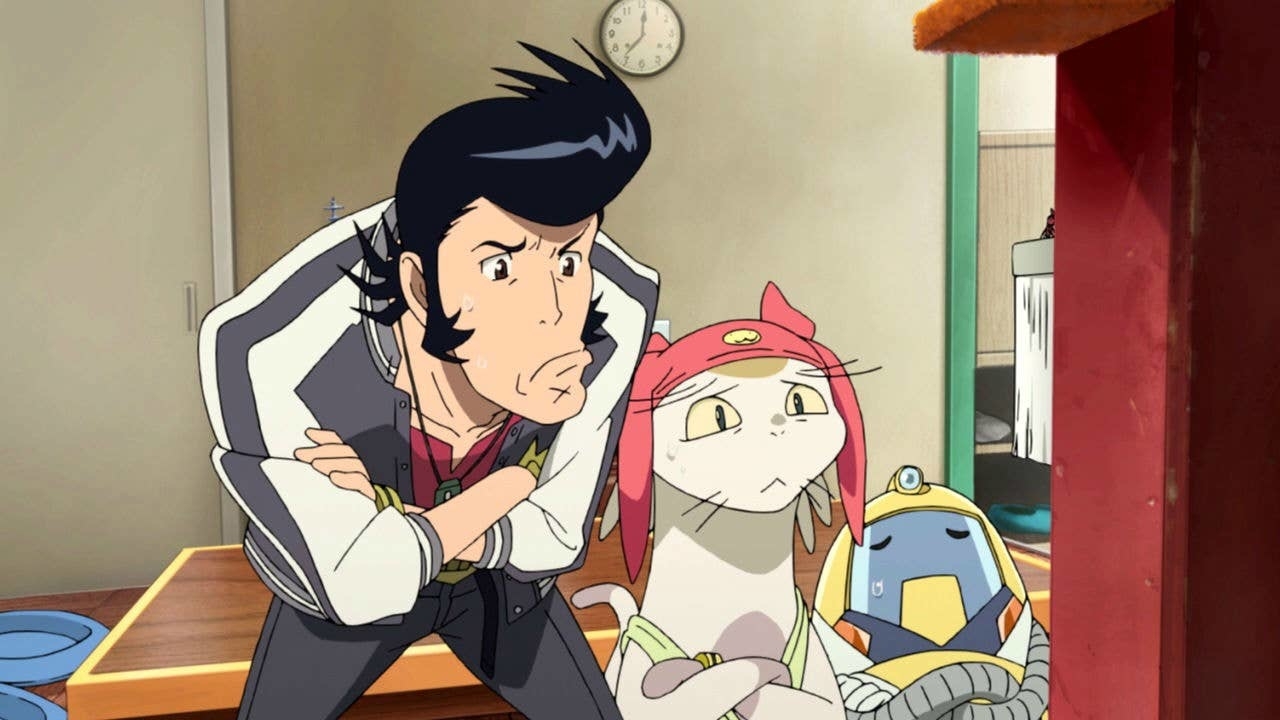 Dandy, Meow Et Son Robot Dans Space Dandy.