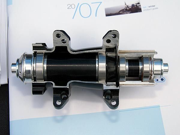 The new Cobalt rear wheel rides on a large-diameter alloy axle and four cartridge bearings.