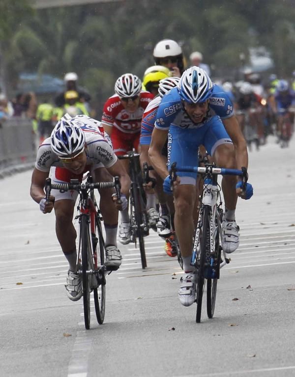 Marco Canola (Colnago-CSF) wins stage 7 of the 2012 Tour de Langkawi.