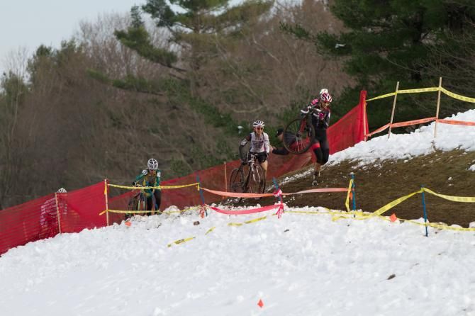Maximenko, Bruno Roy, and White tackle a muddy off-camber