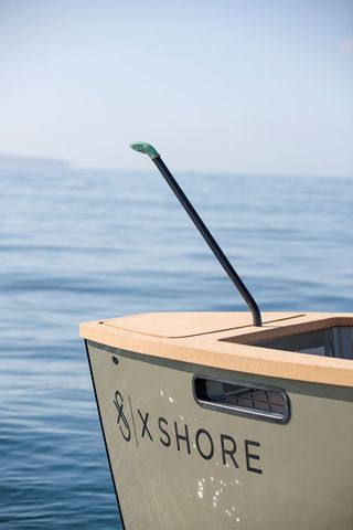 X Shore electric boat prow