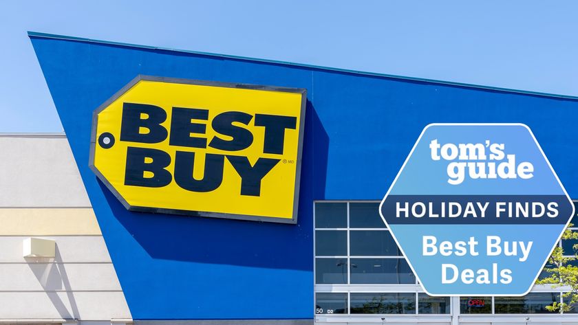 Best Buy storefront with Holiday Deals badge 
