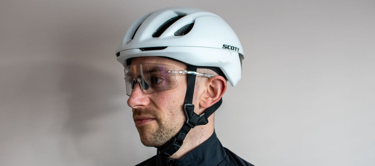 A man wearing a pair of crystal Galibier Grand Tour sunglases