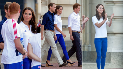 Kate Middleton in jeans and wedges 
