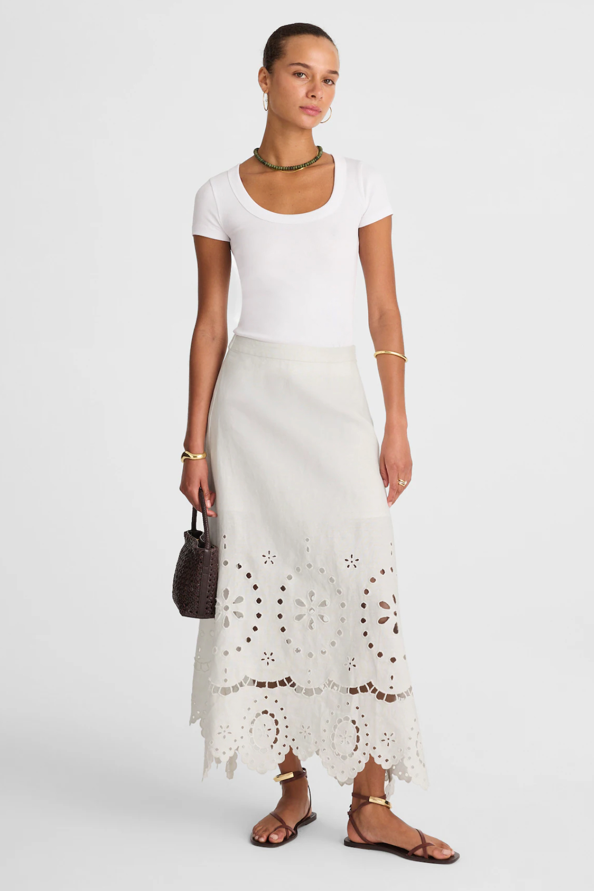 Madwell, Eyelet-Embroidered Maxi Skirt
