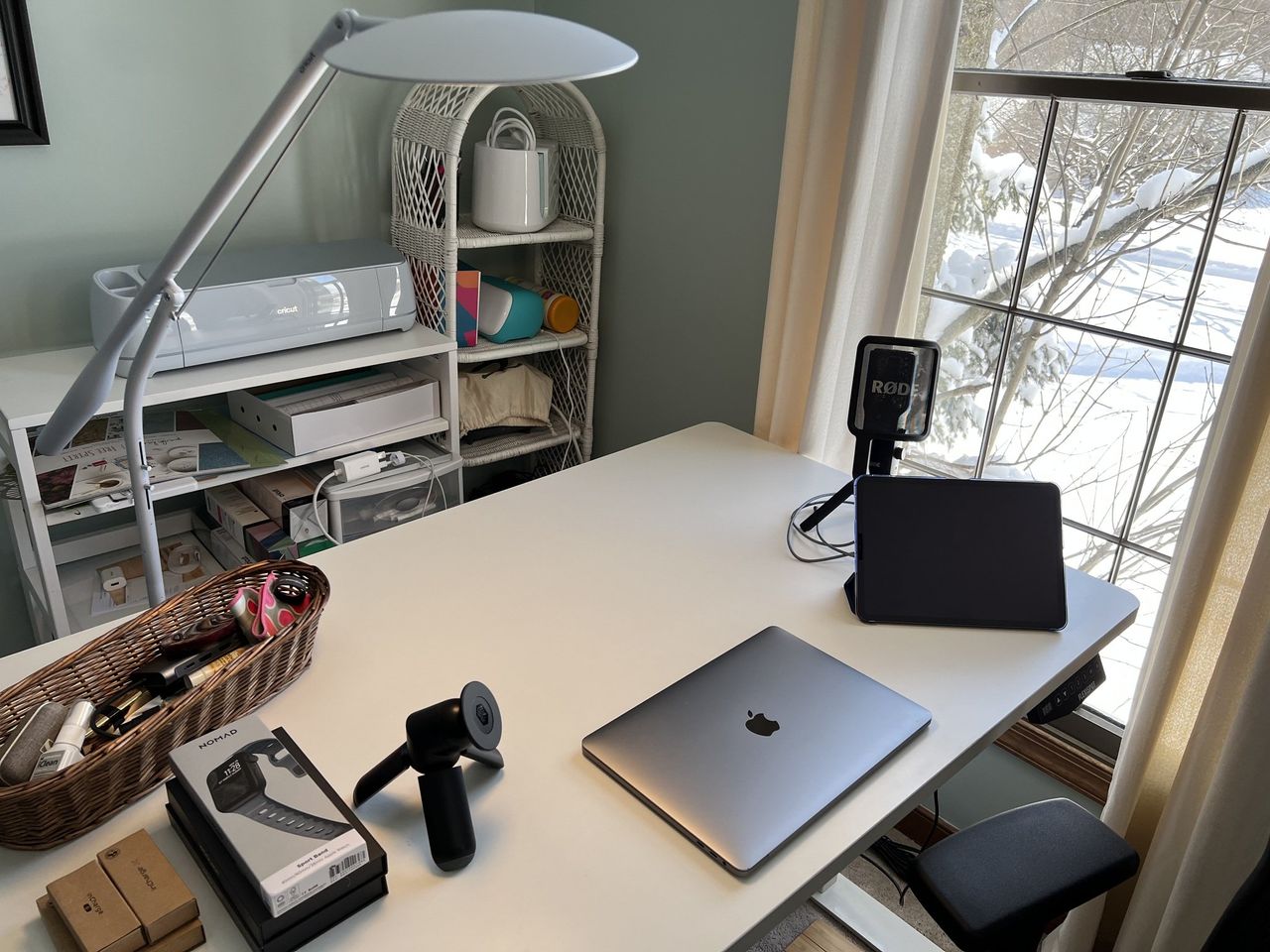 Cricut Bright 360 Floor Lamp In Office Switched On
