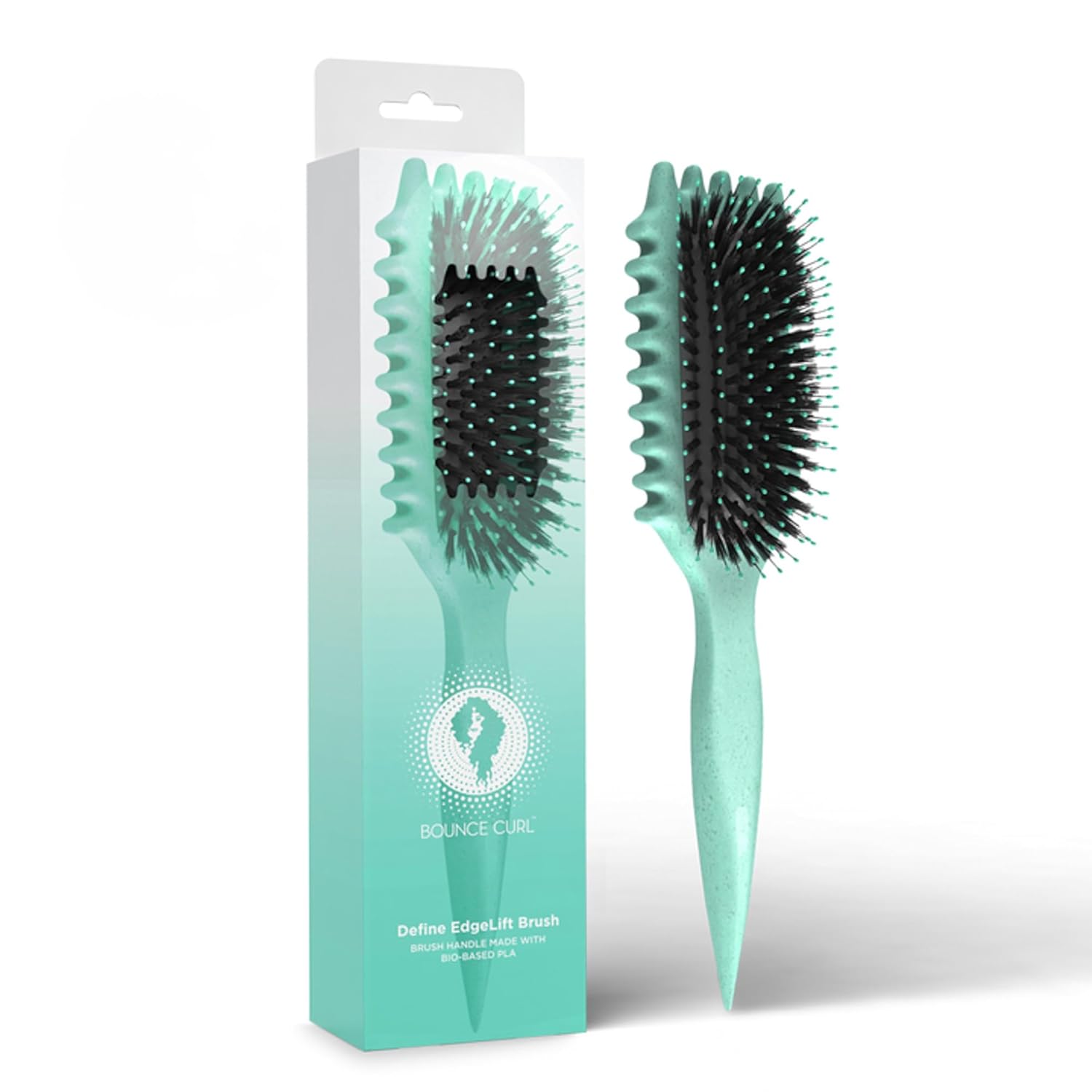 Bounce Curl Define Edgelift Brush, 5-In-1 Tool for Effortlessly Defined Curls, Waves &amp;amp; Coils, Reduces Frizz - Teal