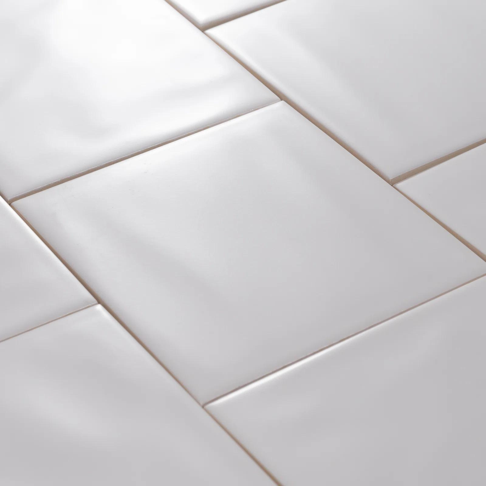White Zellige tile up close
