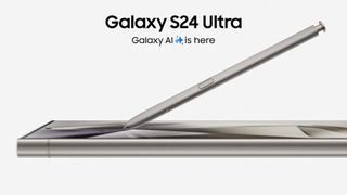 An official Samsung Galaxy S24 Ultra promo image showcasing Galaxy AI