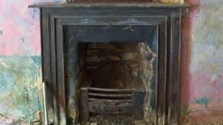 old cast iron fireplace