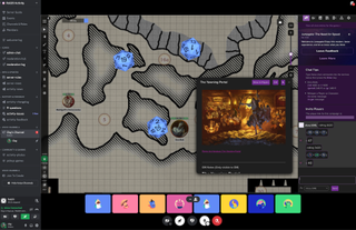 An image showing a Roll20 game taking place in Discord.