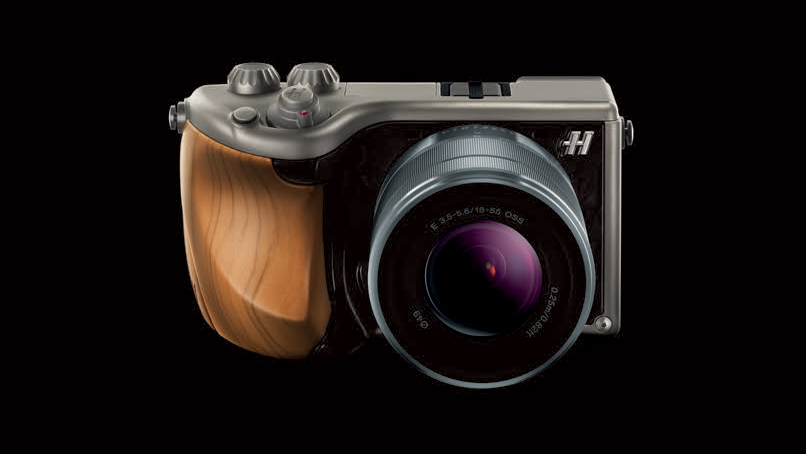 Beauty shot of the Hasselblad Lunar against a black background