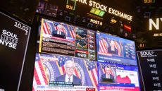 New York Stock Exchange as Fed Chair Jerome Powell talks about interest rates