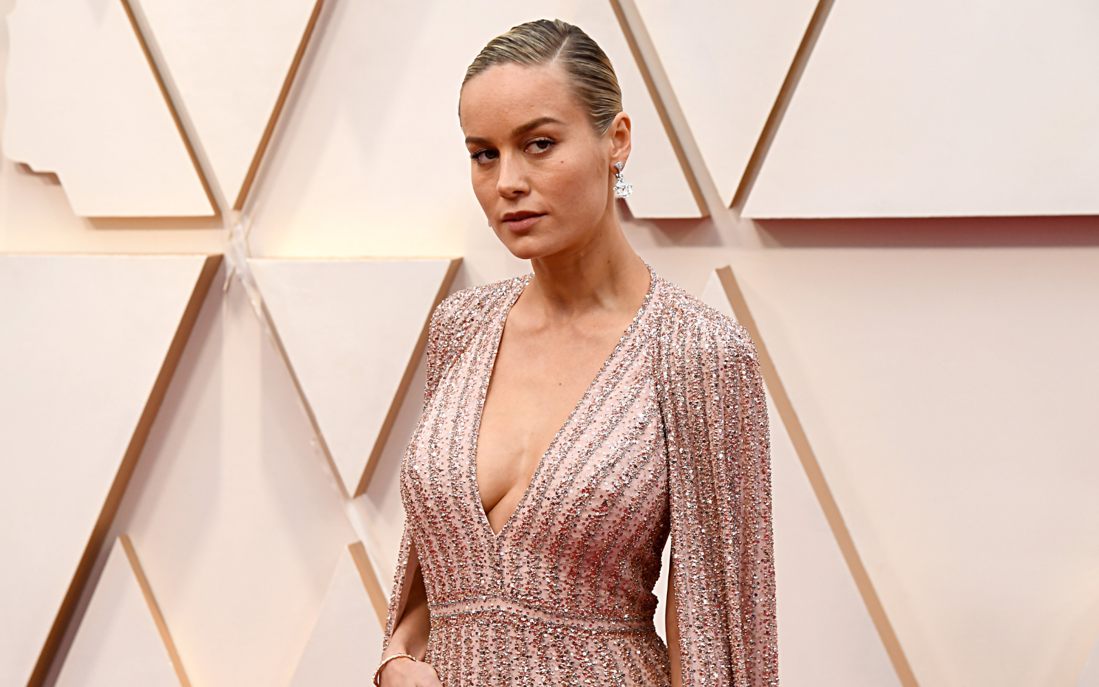 Brie Larson’s Wooden Living Room Makes Cool Neutrals Warm