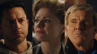 Zachary Levi, Anna Paquin, and Dennis Quaid in American Underdog