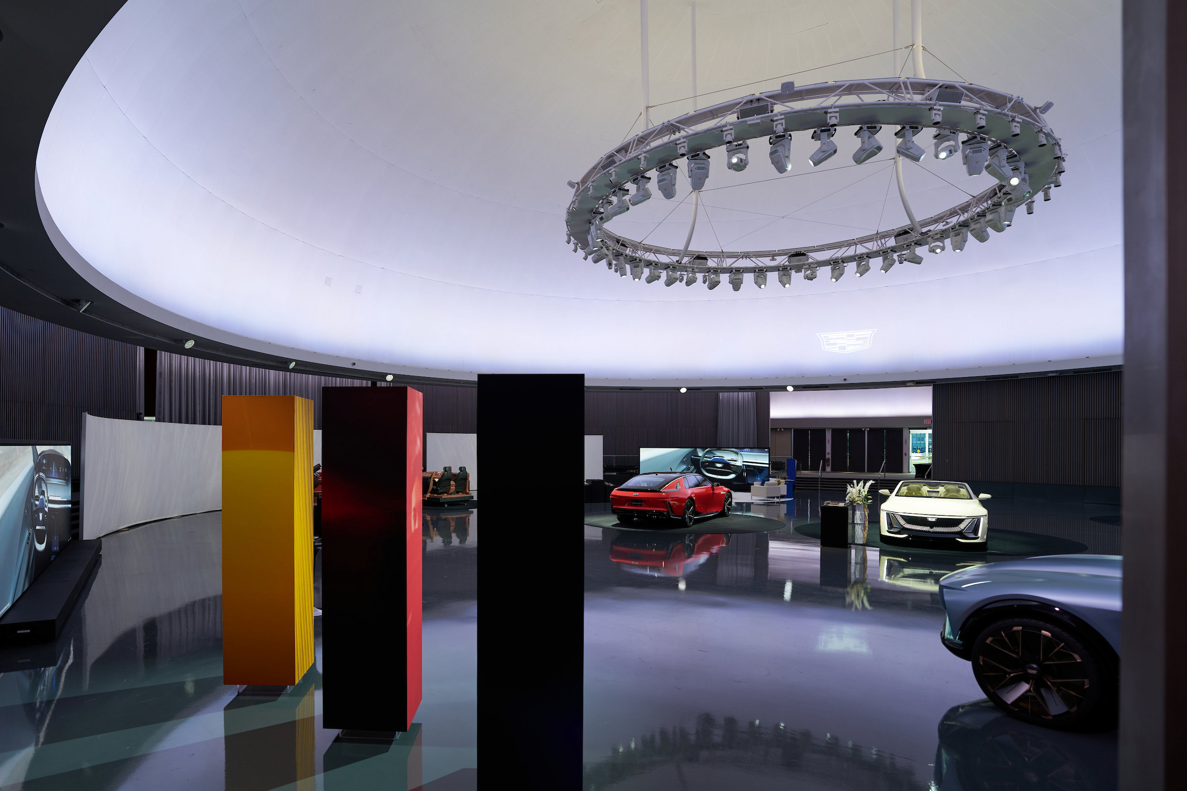 The Design Dome today, with the Cadillac CELESTIQ on display