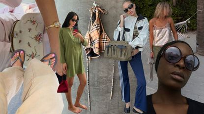 a coage of fashion people wearing it items that will be popular in june.