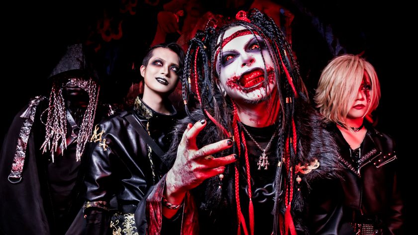 Deviloof in scary makeup looking at the camera