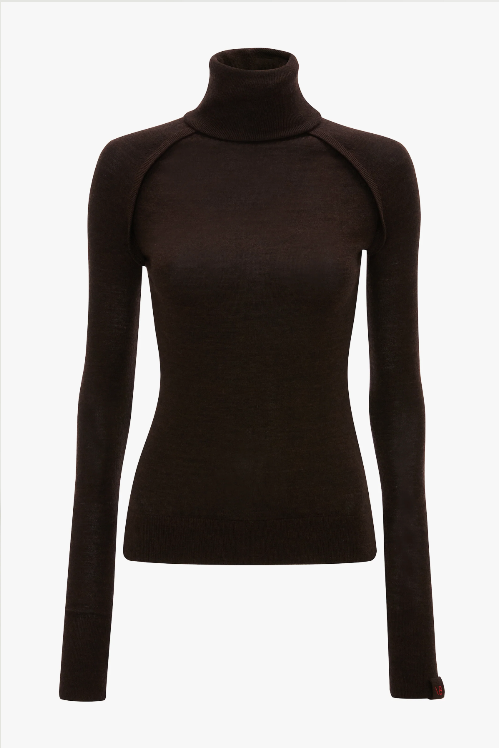 Victoria Beckham, High Neck Top in Dark Chocolate