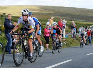 Mark Cavendish group on Haytor, Tour of Britain 2011, stage five