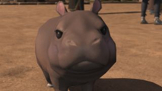 The hippo calf minion with a touch of blush to make it look like the world famous Moo Deng.