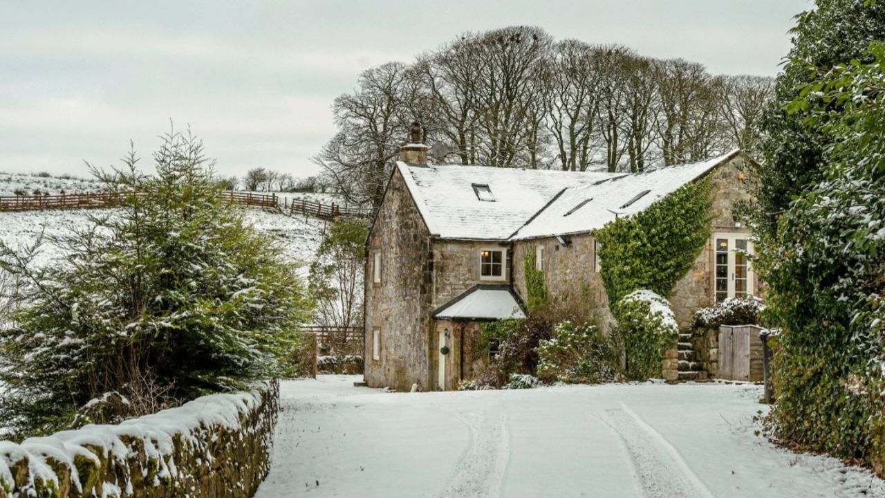 snow-capped cottage