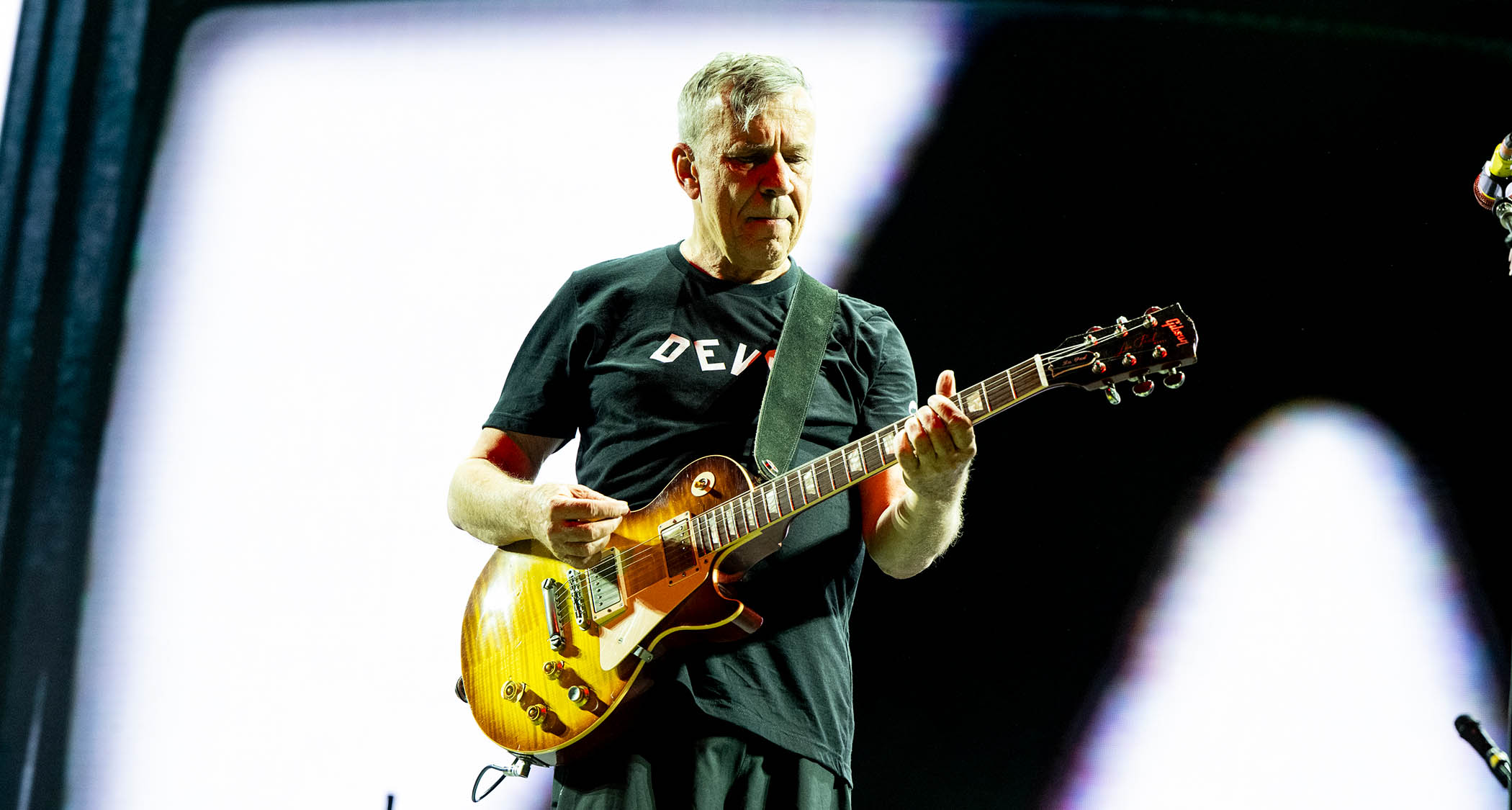 Bob Mothersbaugh of Devo performs live at Coachella