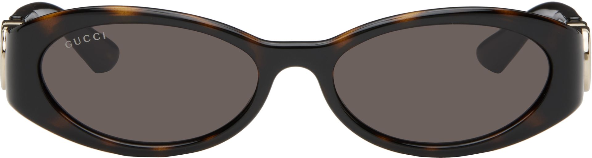 Brown Oval Frame Sunglasses