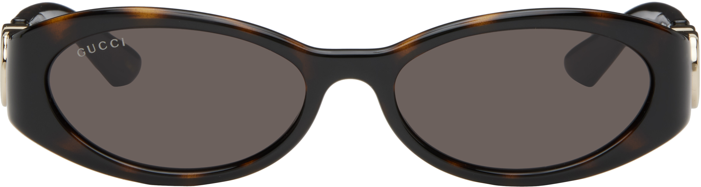 Brown Oval Frame Sunglasses