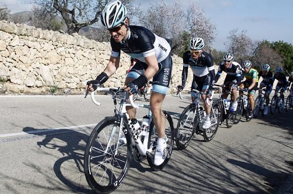 Germany's Linus Gerdemann (Leopard Trek) pushes the pace.