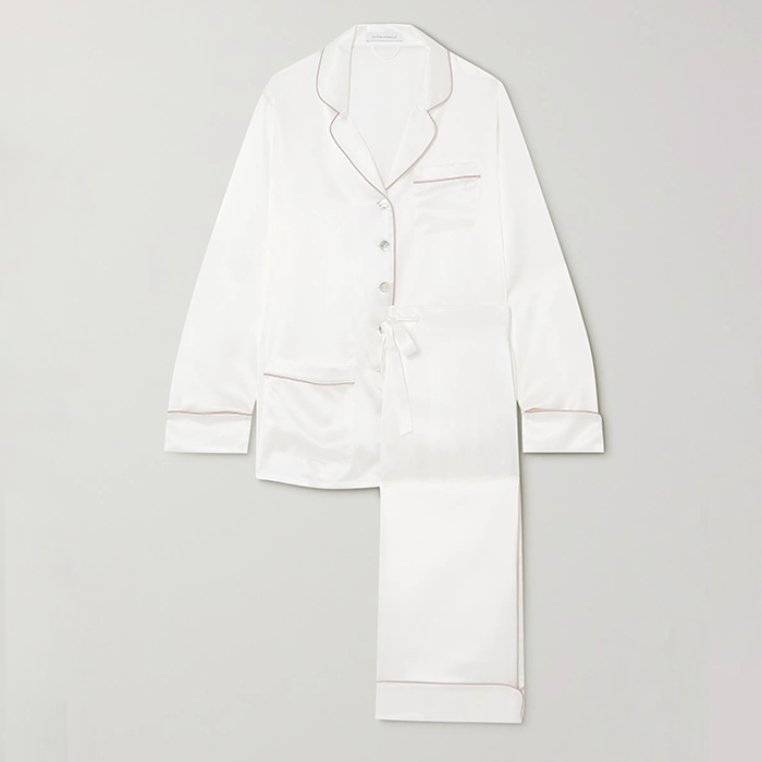 OLIVIA VON HALLE, Coco Silk-Satin Pajama Set